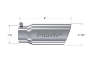 MBRP Universal Tip 5 O.D. Angled Rolled End 4 inlet 12 length MBRP Steel Tubing