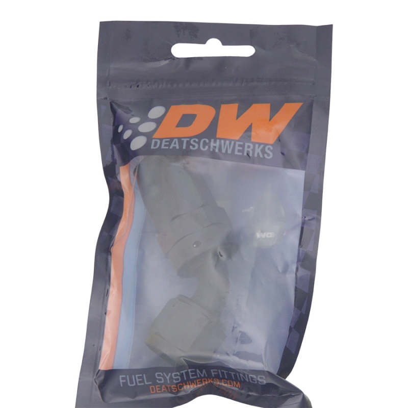 DeatschWerks 8 AN Female Flare Swivel 60-Degree Hose End CPE - Anodized Matte Black DeatschWerks Fittings