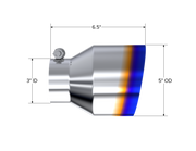 MBRP T304 Stainless Steel Burnt End Angle Cut Exhaust Tip - 3in. ID / 5in. OD / 6.5in. Length MBRP Tips