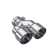 MBRP 3in ID / Dual 4in OD Out Staggered L 9.37in / R 9.87in Single Wall T304 SS Univ Exhaust Tip MBRP Tips