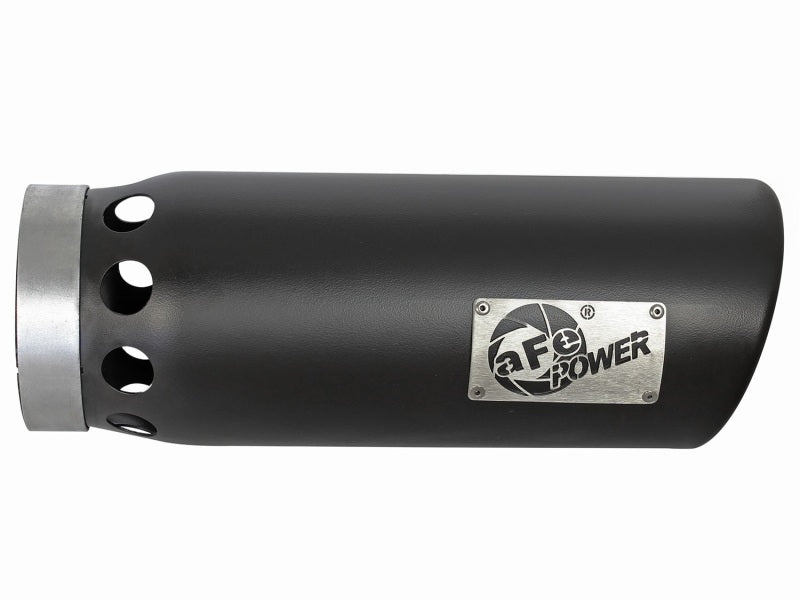 aFe MACHForce XP Cat-Back SS-304 5in Intercooled Exh Tip 5in In x 6in Outx16inL Bolt-On Right Blk AFE POWER Tips