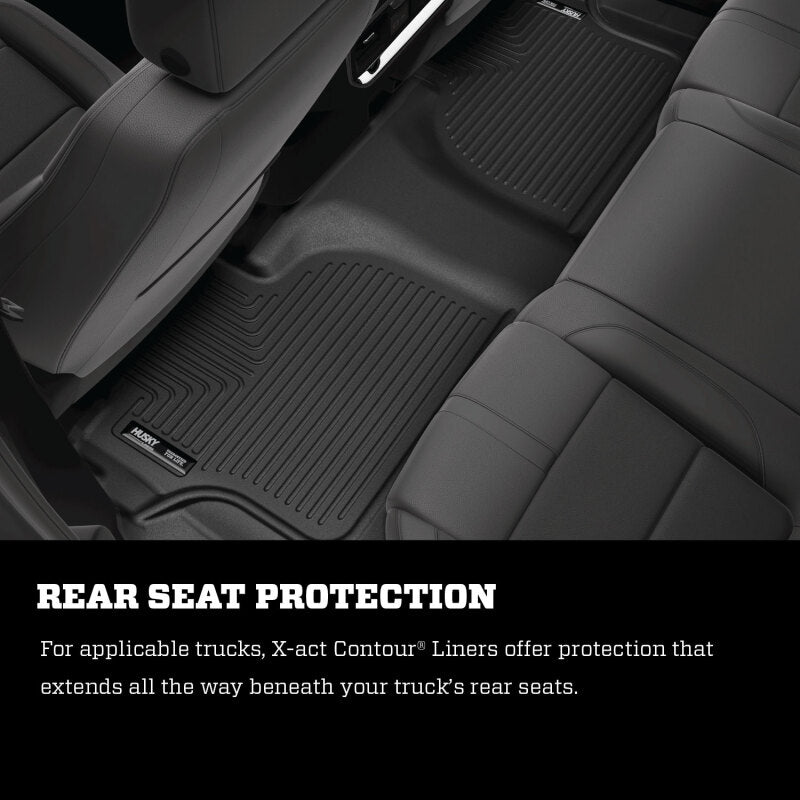 Husky Liners 99-07 Ford F-250 Super Duty Crew Cab X-act Contour Front Floor Liners (Black) Husky Liners Floor Mats - Rubber