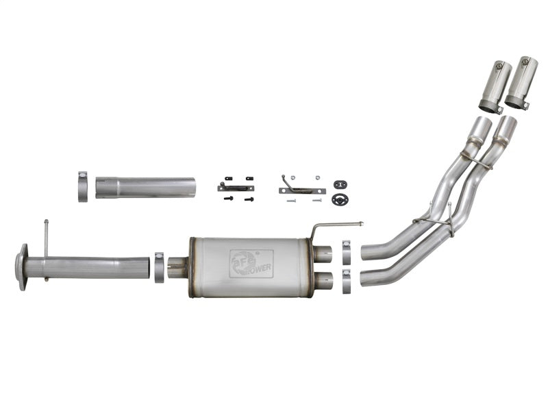 aFe Rebel Series 3in. to 2.5in. 409 SS C/B Exhaust 11-14 Ford F-150 V6-3.5L (tt) - Polished Tip aFe Catback