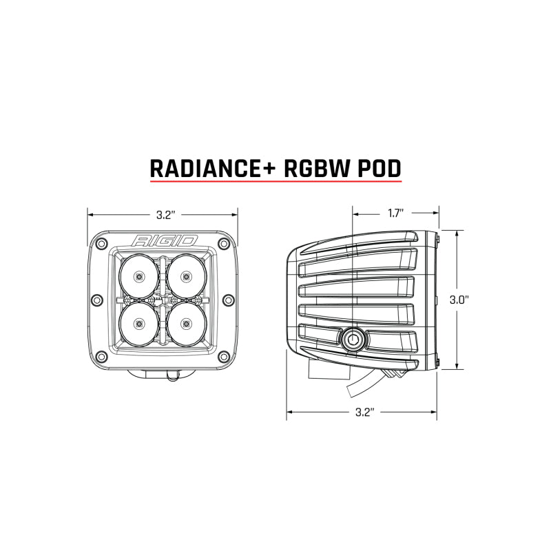 Rigid Industries Radiance+ Pod RGBW - Pair Rigid Industries Light Bars & Cubes