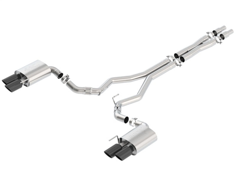 Borla 2018 Ford Mustang GT (A/T / M/T) 3in ATAK Catback Exhaust w/o Valves w/ Black Chrome Tips Borla Catback