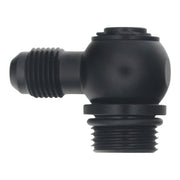 DeatschWerks 8AN ORB Male to 6AN Male Flare Low Profile 90-Degree Swivel - Anodized Matte Black DeatschWerks Fittings