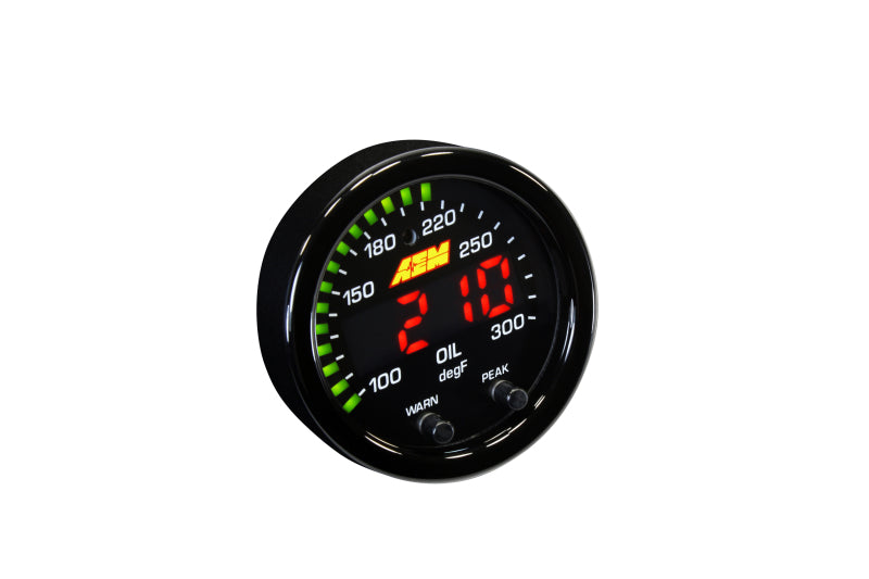 AEM X-Series Temperature 100-300F Gauge Kit (ONLY Black Bezel and Water Temp. Faceplate) AEM Gauges