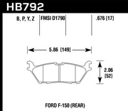 Hawk 15 Ford F-150 Performance Ceramic Street Rear Brake Pads Hawk Performance Brake Pads - Performance