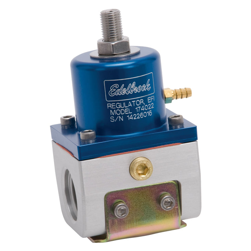 EFI Fuel Pressure Regulator -10 AN (180 GPH) in Blue/Clear Finish EDELBROCK Autoparts