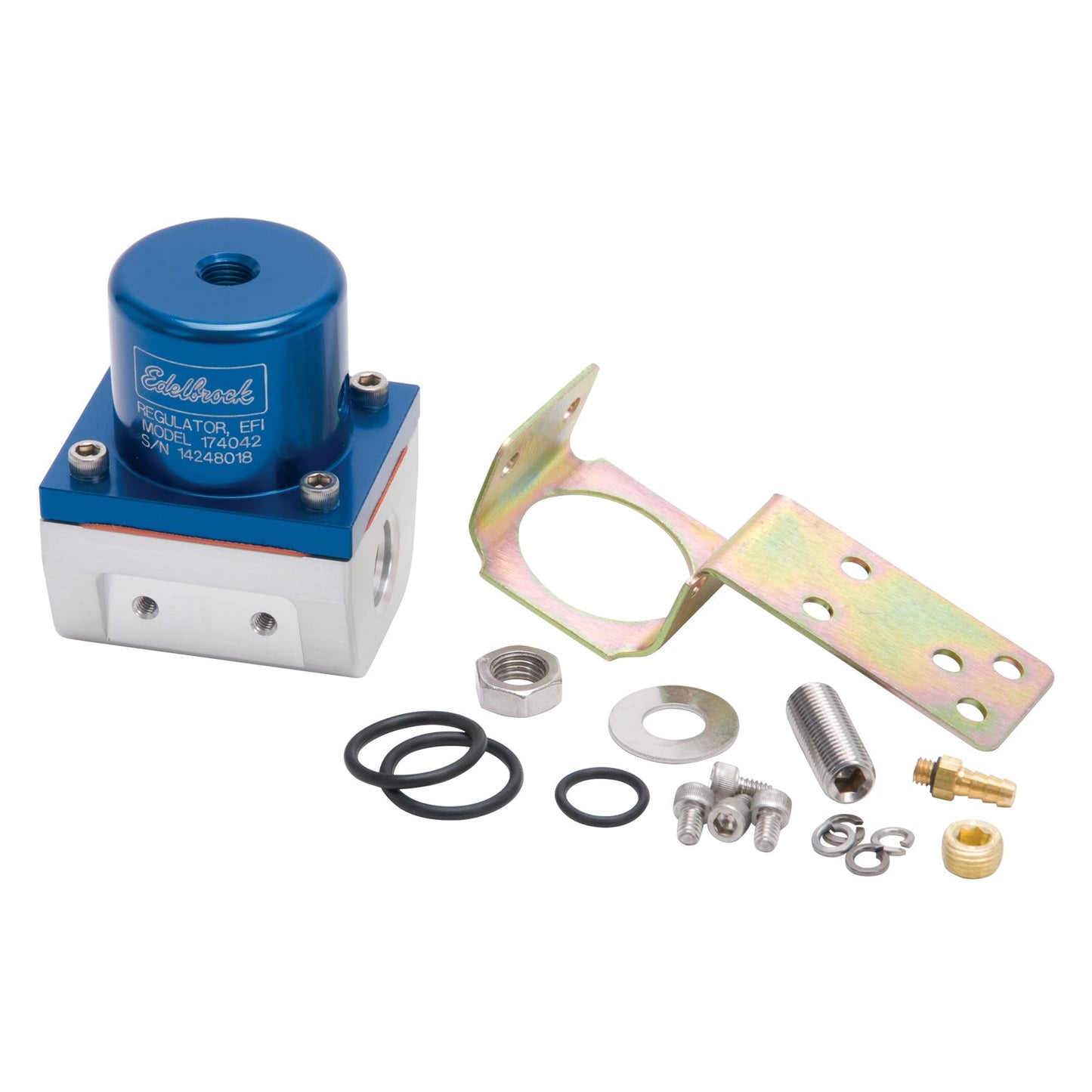 EFI Fuel Pressure Regulator -6 AN (180 GPH) in Blue/Clear Finish EDELBROCK Autoparts