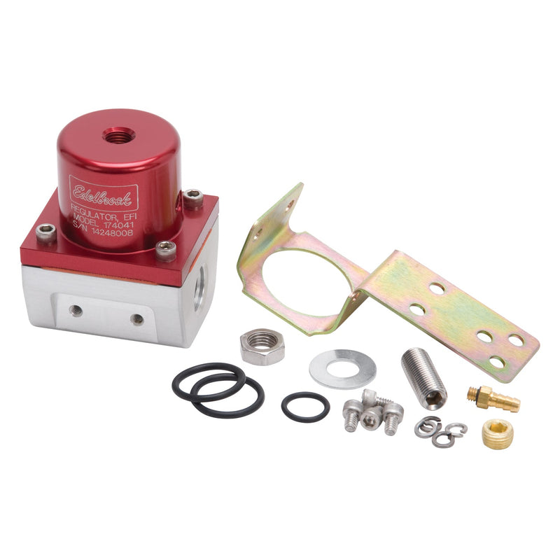 EFI Fuel Pressure Regulator -6 AN (180 GPH) in Red/Clear Finish EDELBROCK Autoparts