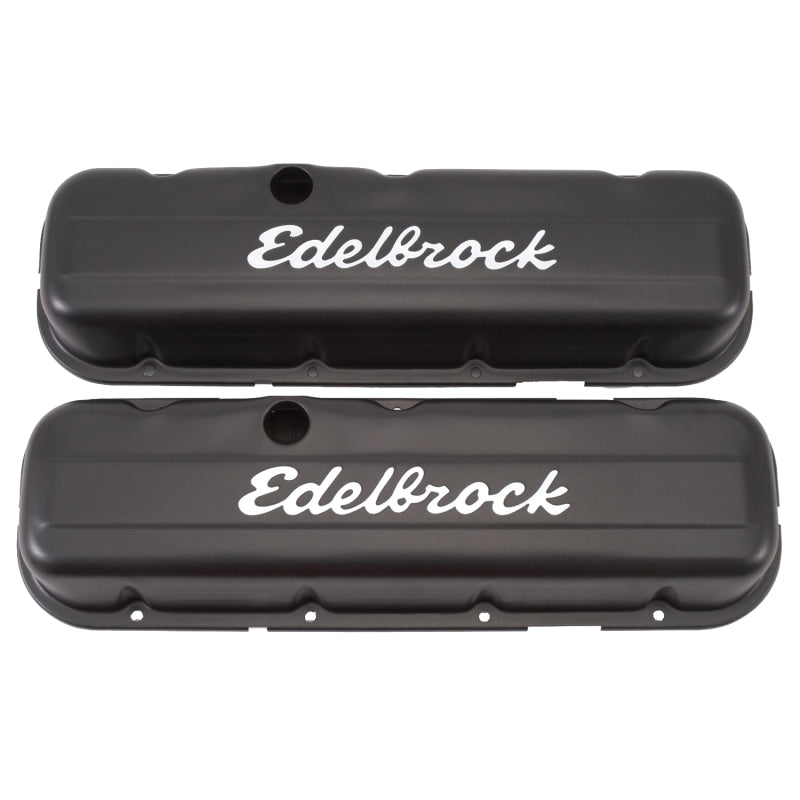 Edelbrock Valve Cover Signature Series Chevrolet 1965 and Later 396-502 V8 Low Black Edelbrock Valve Covers