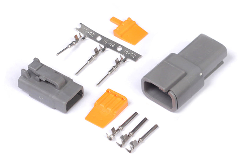 Haltech Matching Set of Deutsch DTM-3 Connectors 7.5 Amp Plug & Pins Haltech Wiring Connectors