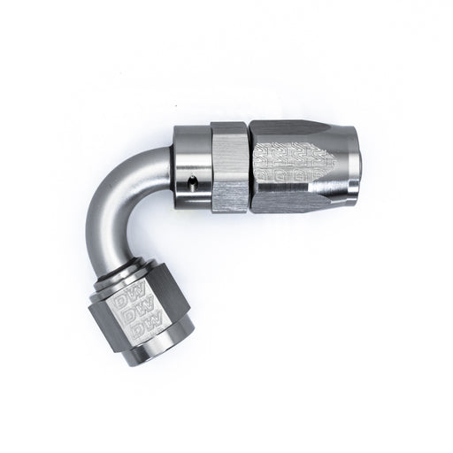 DeatschWerks 6AN Female Swivel 120-Degree Hose End CPE - Anodized DW Titanium DeatschWerks Fittings
