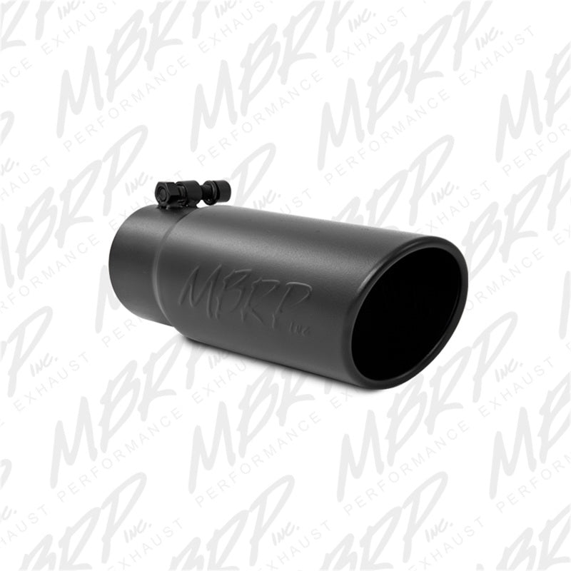 MBRP Universal Tip 3-1/2in O.D. Angled Rolled End - 3in ID Inlet 10in Length - Black MBRP Tips