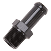 Edelbrock Hose End Straight 3/8In NPT to 1/2In Barb Black Anodize Edelbrock Fittings