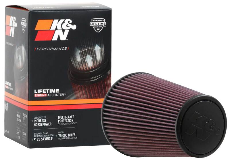 K&N Universal Chrome Filter 6 inch FLG / 7.5 inch Base / 4.5 inch Top / 9 inch Height K&N Engineering Air Filters - Universal Fit