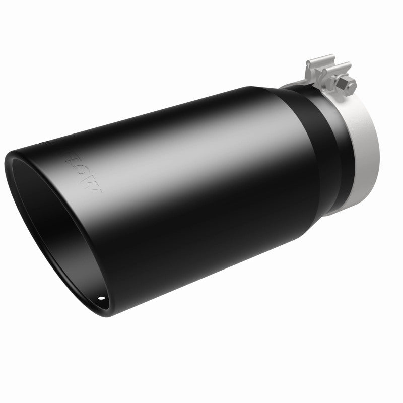MagnaFlow Tip Stainless Black Coated Single Wall Round Single Outlet 6in Dia 5in Inlet 13in L Magnaflow Tips