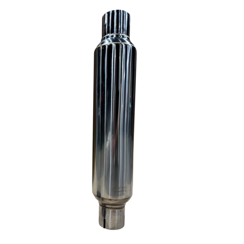 Kooks 2.5in Round Clamp In Muffler 14in Long Polished Stainless Steel Kooks Headers Muffler