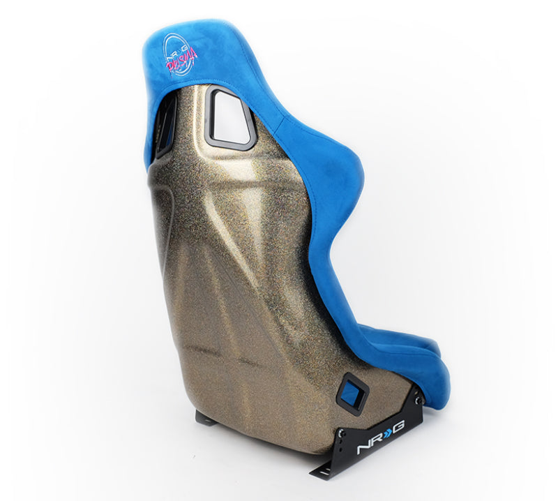 NRG FRP Bucket Seat ULTRA Edition - Large (Blue Alcantara/Gold Glitter Back) NRG Race Seats