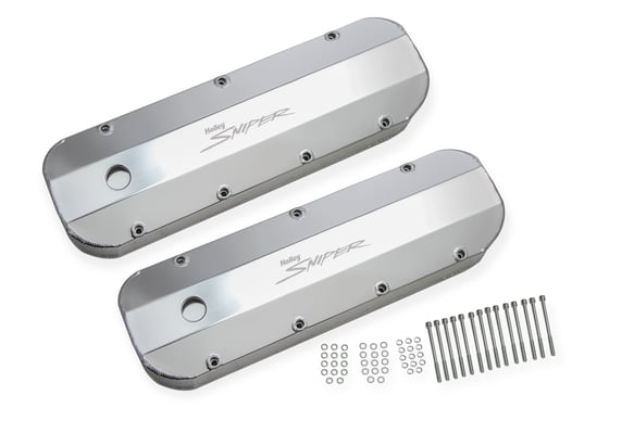 Sniper Valve Cover - Fabricated Aluminum - BBC - Natural Anodized 890002 HOLLEY Autoparts