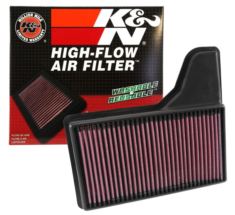 K&N Replacement Panel Air Filter for 2015 Ford Mustang 2.3L L4/3.7L V6/5.0L V8 K&N Engineering Air Filters - Drop In