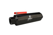 Aeromotive In-Line AN-12 Filter w/Shutoff Valve 100 Micron SS Element - Black Anodize Finish Aeromotive Fuel Filters