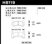 Hawk Buick / Cadillac / Chevrolet / GMC / Oldsmobile / Pontiac D-154 Caliper Black Race Brake Pads Hawk Performance Brake Pads - Racing