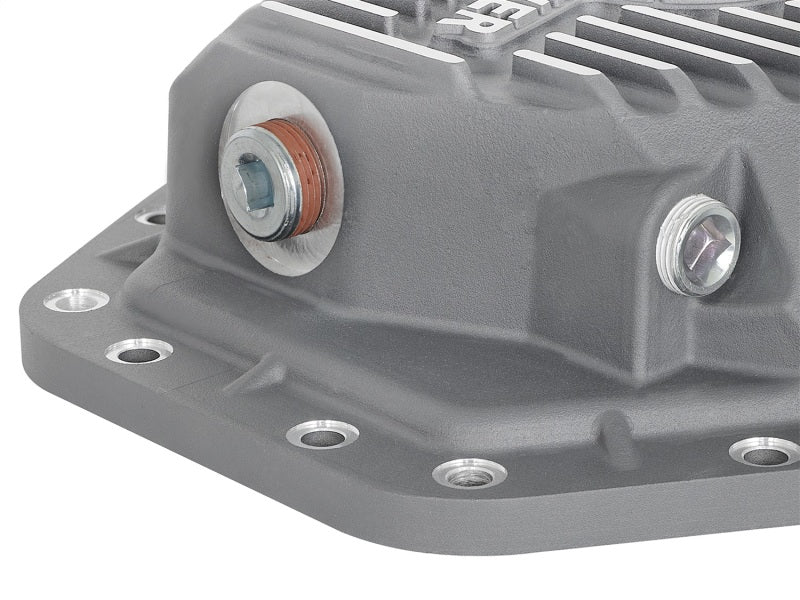 aFe Power Street Ser Rear Diff Cover Raw w/Mach Fin 2017 Ford Diesel Trucks V8-6.7L(td) Dana M275-14 aFe Diff Covers