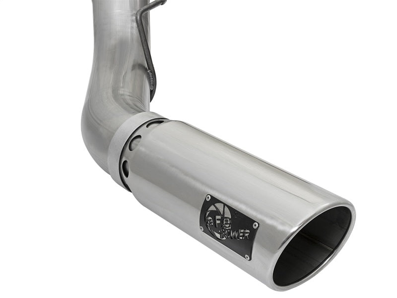 aFe LARGE BORE HD 5in 409-SS DPF-Back Exhaust w/Polished Tip 2017 Ford Diesel Trucks V8 6.7L (td) aFe DPF Back