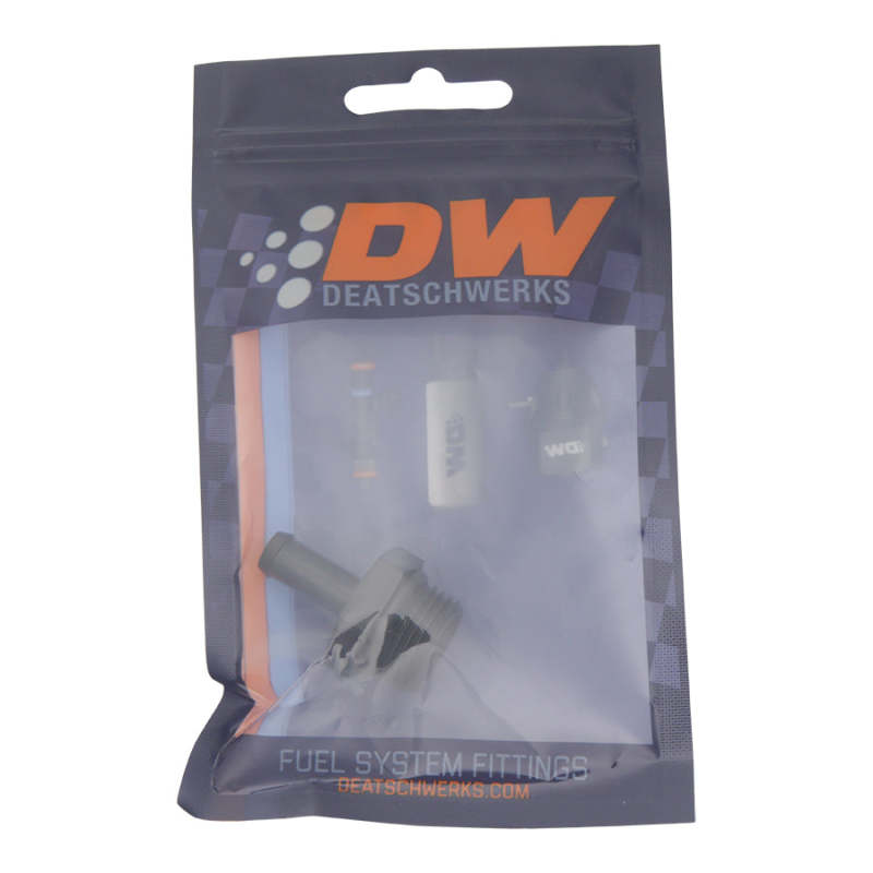 DeatschWerks 8AN ORB Male to 5/16in Male Barb Fitting (Incl O-Ring) - Anodized Matte Black DeatschWerks Fittings