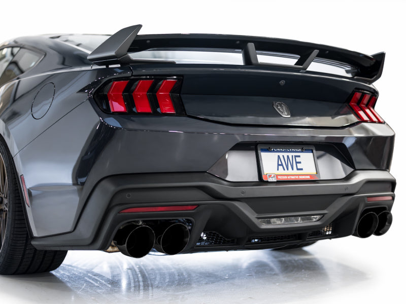 AWE 2024 Ford Mustang Dark Horse S650 RWD Track Edition Catback Exhaust w/ Quad Diamond Black Tips AWE Tuning Catback