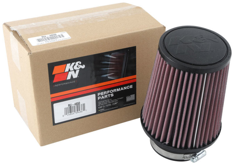 K&N Universal Clamp-On Air Filter 3in FLG 5in B 4in T 6in H K&N Engineering Air Filters - Universal Fit