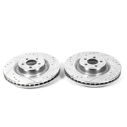 Power Stop 15-22 Ford Mustang Front Drilled & Slotted Rotor - Pair PowerStop Brake Rotors - Slot & Drilled