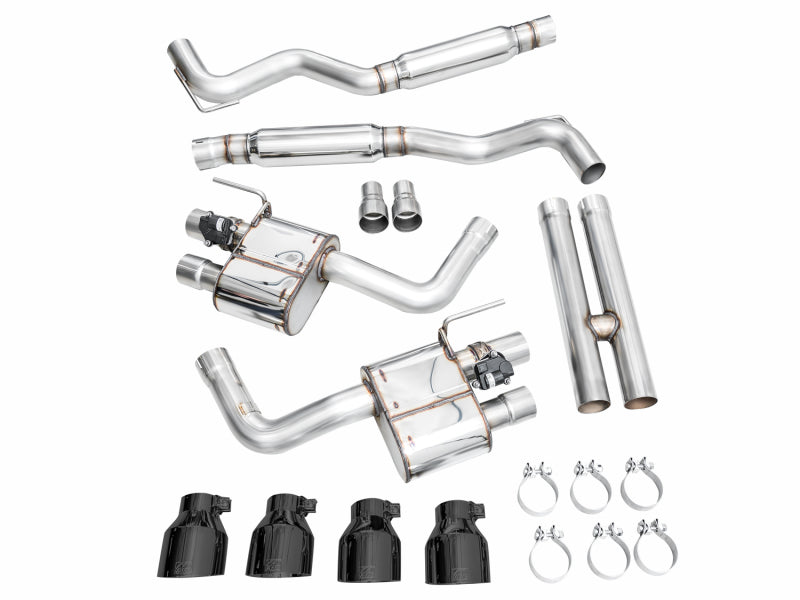 AWE 2024 Ford Mustang Dark Horse S650 RWD SwitchPath Catback Exhaust w/ Quad Diamond Black Tips AWE Tuning Catback