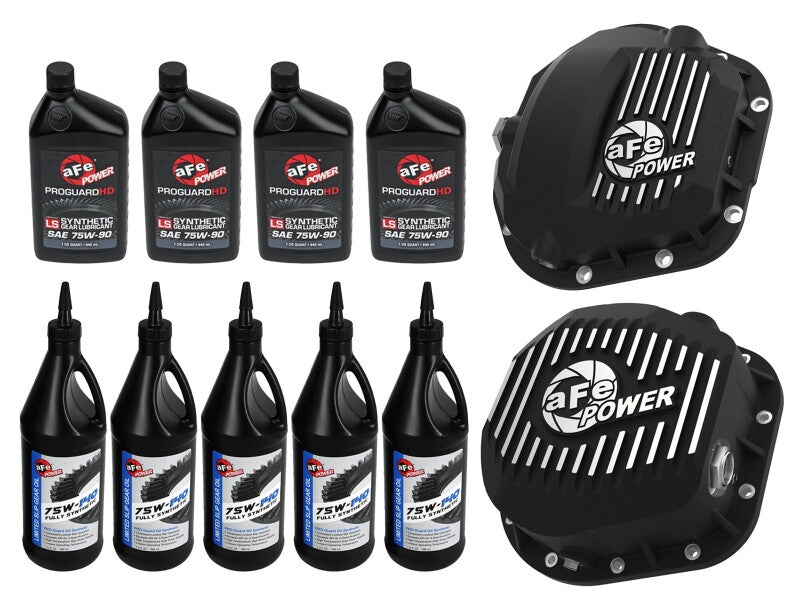 aFe Power Front/Rear Diff Cover Kit w/ Oil 99-16 Ford F-250/F-350 V8 (Dana 60/Super 60 & Sterling) aFe Diff Covers