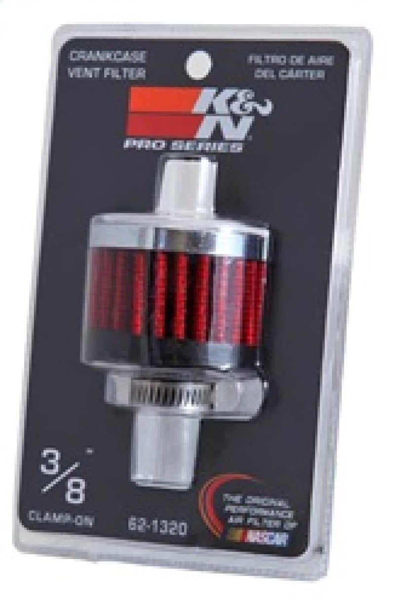K&N Clamp On Rubber Base Crankcase Vent Filter 0.375in Flange ID x 2in OD x 1.5in Height K&N Engineering Air Filters - Universal Fit