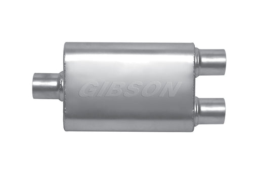 Gibson MWA Superflow Center/Dual Oval Muffler - 4x9x14in/3in Inlet/2.5in Outlet - Stainless Gibson Muffler