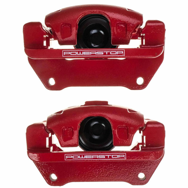 Power Stop 07-18 Jeep Wrangler JK Front Red Caliper Pair w/Bracket PowerStop Brake Calipers - Perf