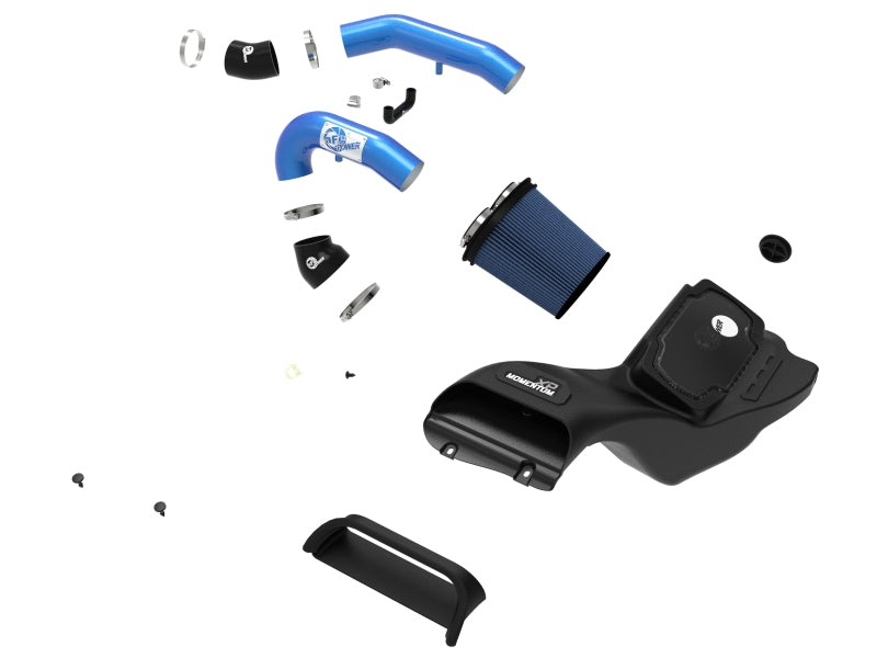 aFe 21-22 Ford F-150 Raptor V6-3.5L(tt) Momentum XP Cold Air Intake System - Blue w/ Pro 5R Filter aFe Cold Air Intakes