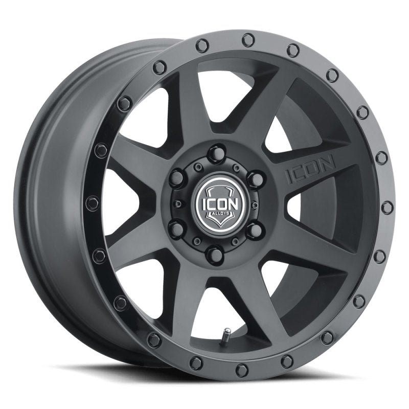 ICON Rebound 17x8.5 6x135 6mm Offset 5in BS 87.1mm Bore Double Black Wheel ICON Wheels - Cast