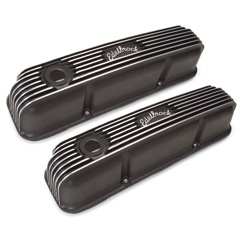 Edelbrock Valve Cover Classic Series Ford 1958-1976 FE V8 Black Edelbrock Valve Covers