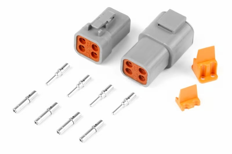 Haltech Matching Set of Deutsch DTP-4 Connectors (25 Amp) Plug & Pins Haltech Wiring Connectors