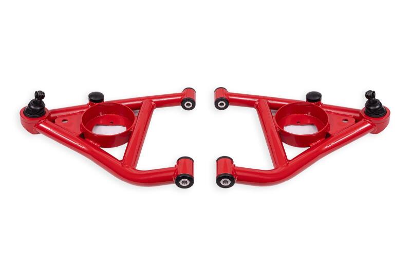 BMR 67-69 Chevrolet Camaro w/Rear Bump Stops Lower A-Arms w/ STD Ball Joint (Delrin) - Red BMR Suspension Control Arms