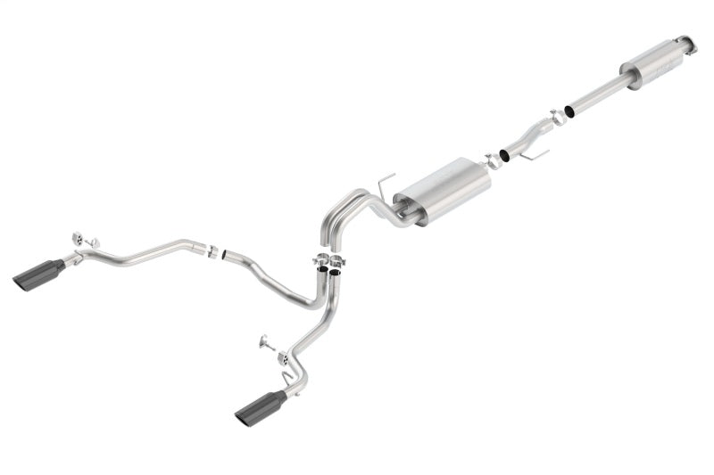 Borla 15-17 Ford F-150 2.7L/ 3.5L EcoBoost/ 5.0L V8 Rear Exit S-Type Catback Exhaust Black Chrome Borla Catback