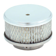 Spectre Air Cleaner 4in. x 2in. Chrome - Paper Spectre Air Filters - Universal Fit