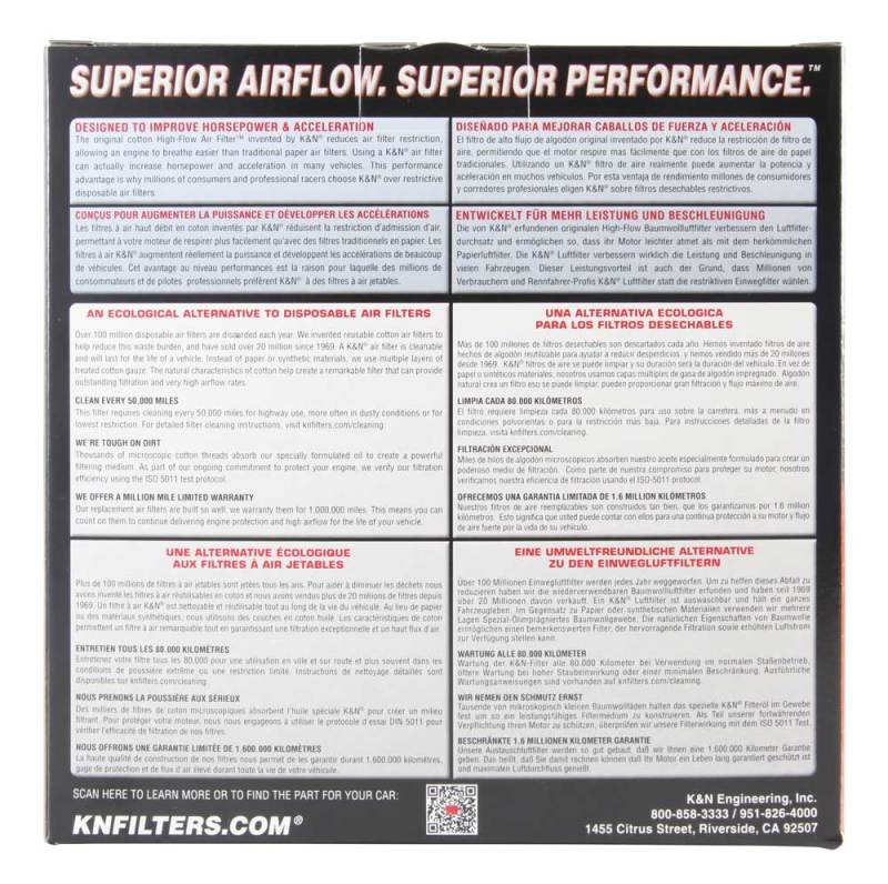 K&N Round Air Filter 7in OD 5.188in ID 3 Height K&N Engineering Air Filters - Drop In
