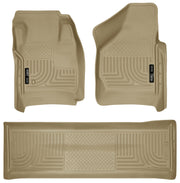 Husky Liners 08-10 Ford SD Crew Cab WeatherBeater Combo Tan Floor Liners (w/o Manual Trans Case) Husky Liners Floor Mats - Rubber