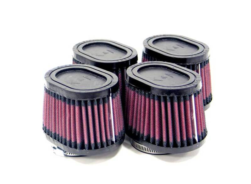 K&N Universal Rubber Filter 2.125in Flange ID/3in x 4in Tapered Oval/2.75in Height (4 Filters) K&N Engineering Air Filters - Universal Fit