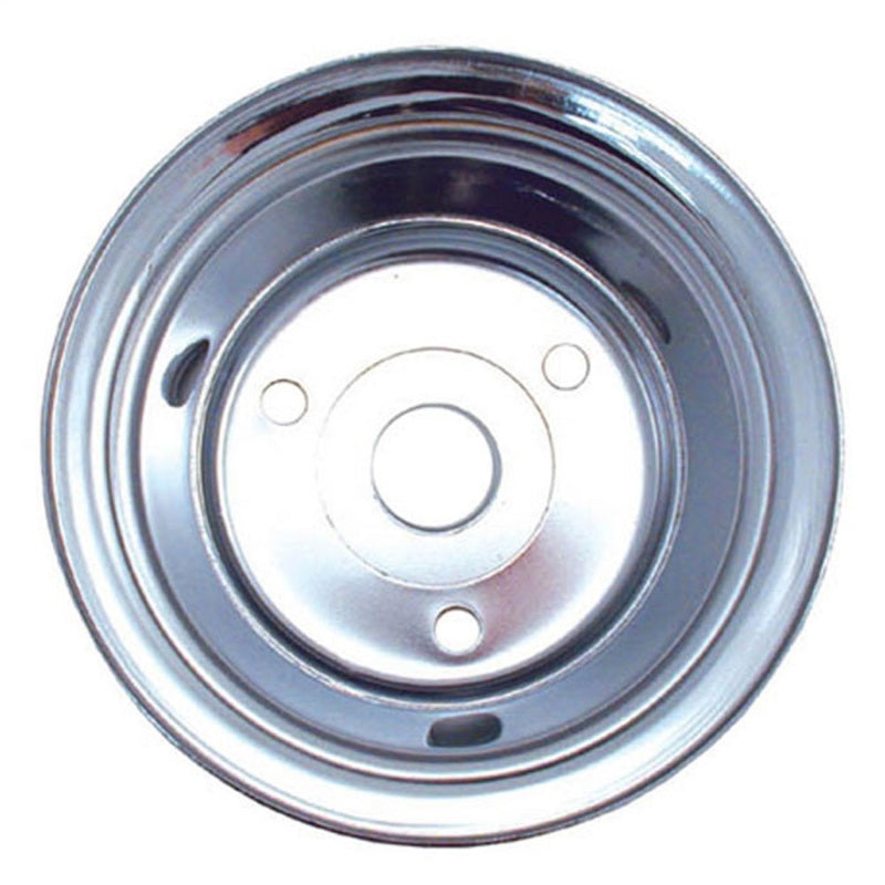 Spectre SB Chevy (w/Long Water Pump) Double Lower Groove Crankshaft Pulley - Chrome Spectre Pulleys - Crank, Underdrive
